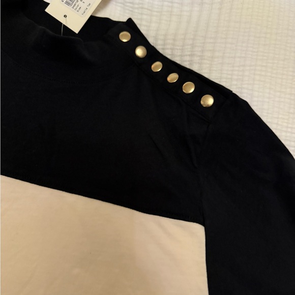Nation LTD Black and Cream Button-Shoulder Top - Picture 7 of 7